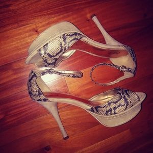 Snake print heels